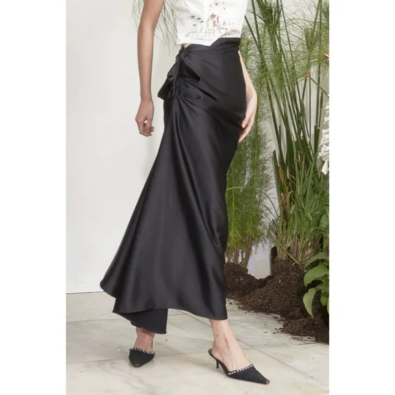 Rimless Black Draped Skirt