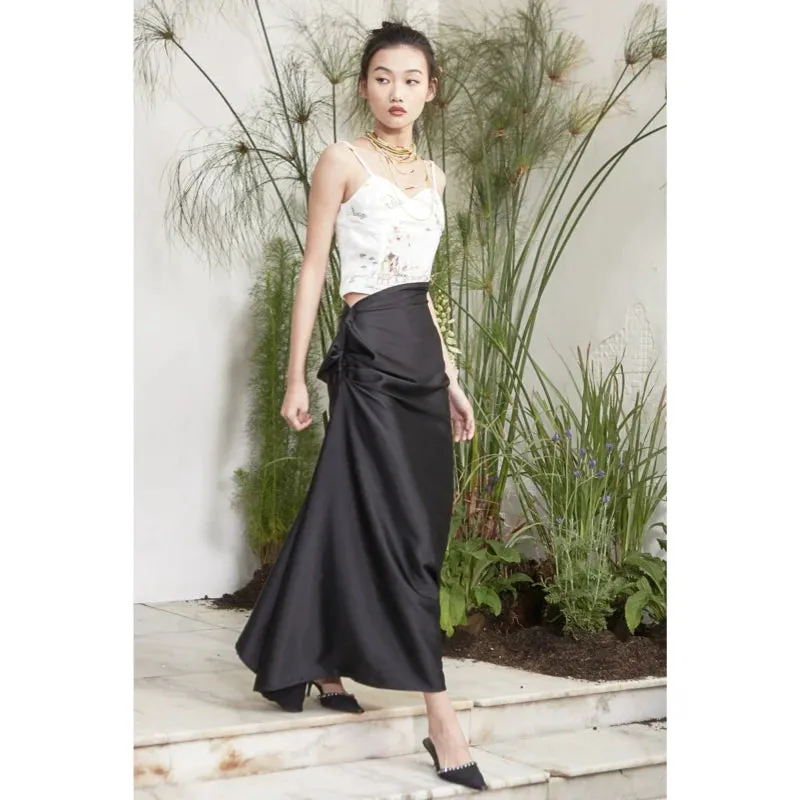 Rimless Black Draped Skirt