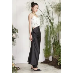 Rimless Black Draped Skirt