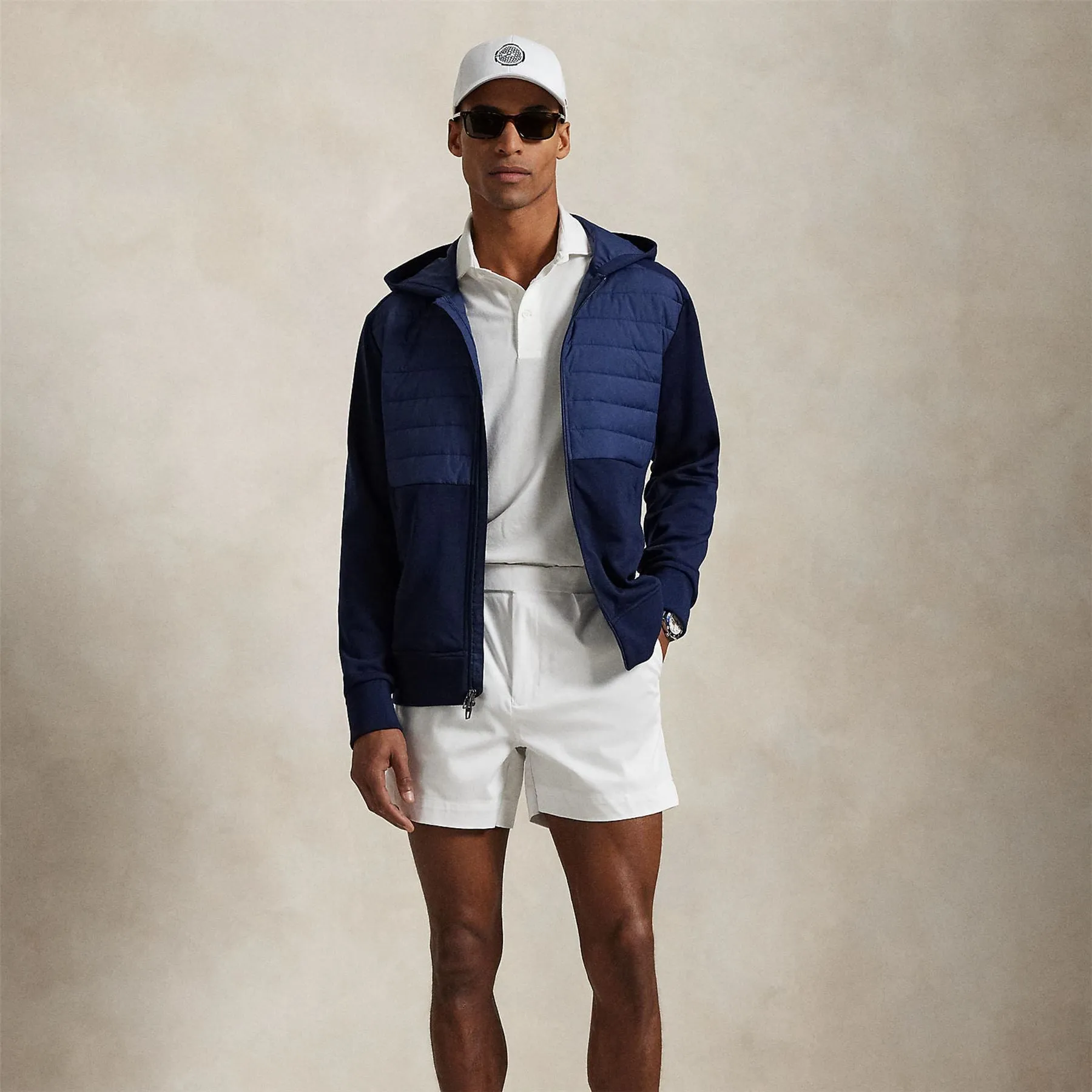 RLX Full Zip Heavytech Wool Hooded Hybrid Jacket Refined Navy
