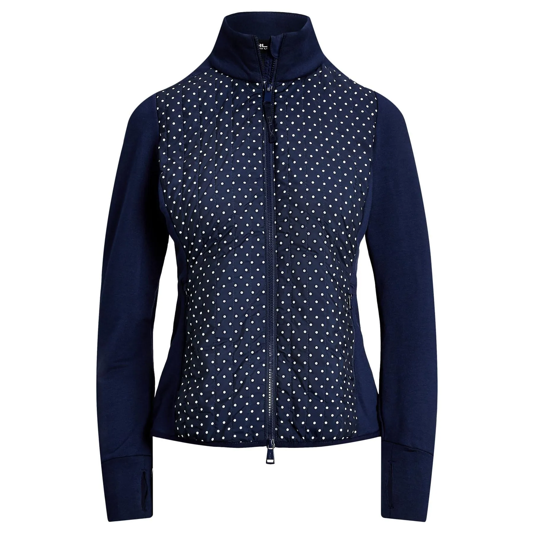 RLX Full Zip Perforated Wool Jacket Refined Navy Polka Dot