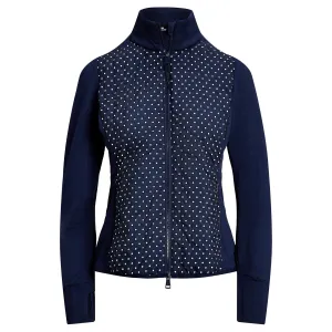 RLX Full Zip Perforated Wool Jacket Refined Navy Polka Dot
