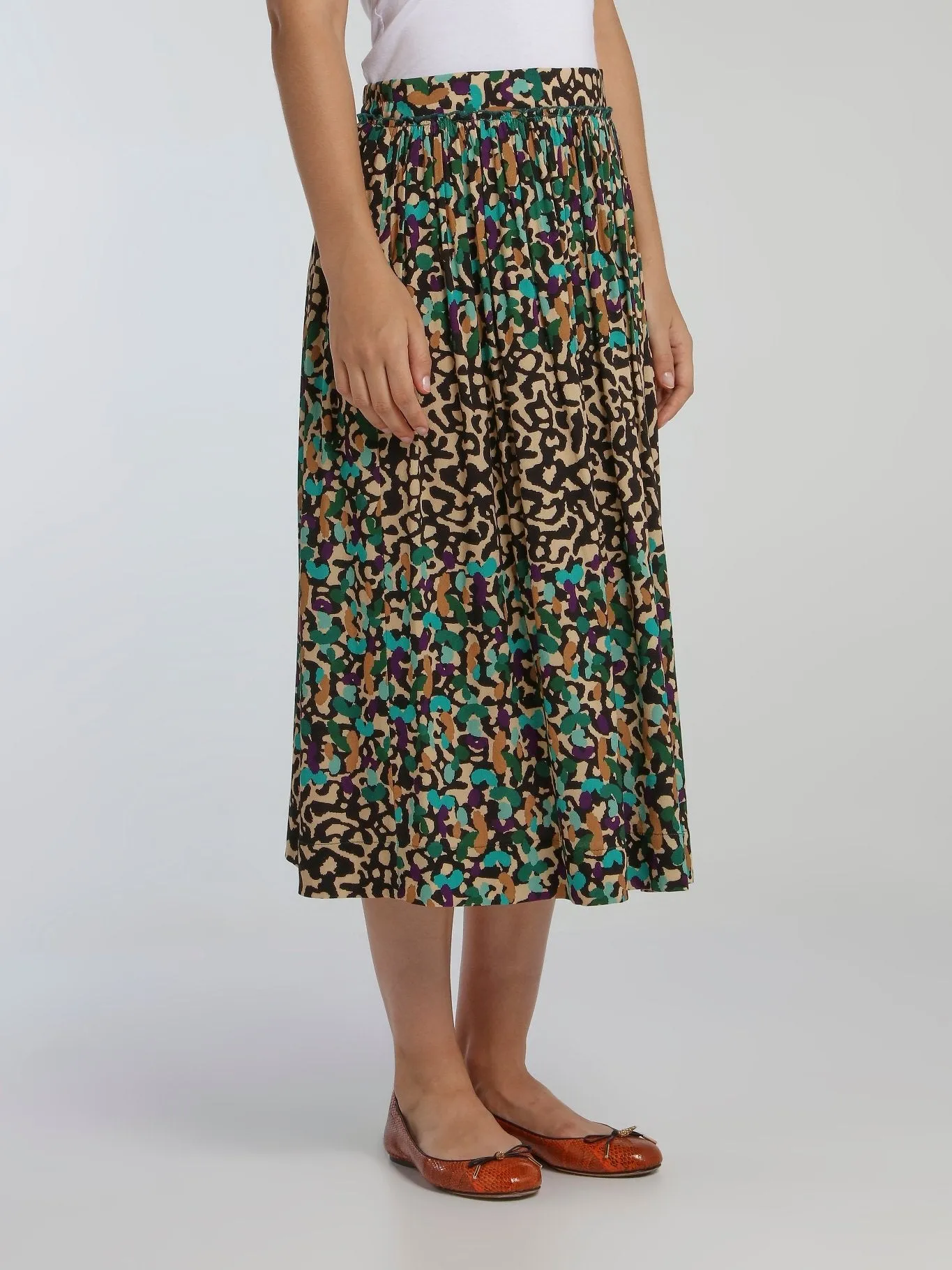 Rossignol Multicolour Léopard Printed Midi Skirt