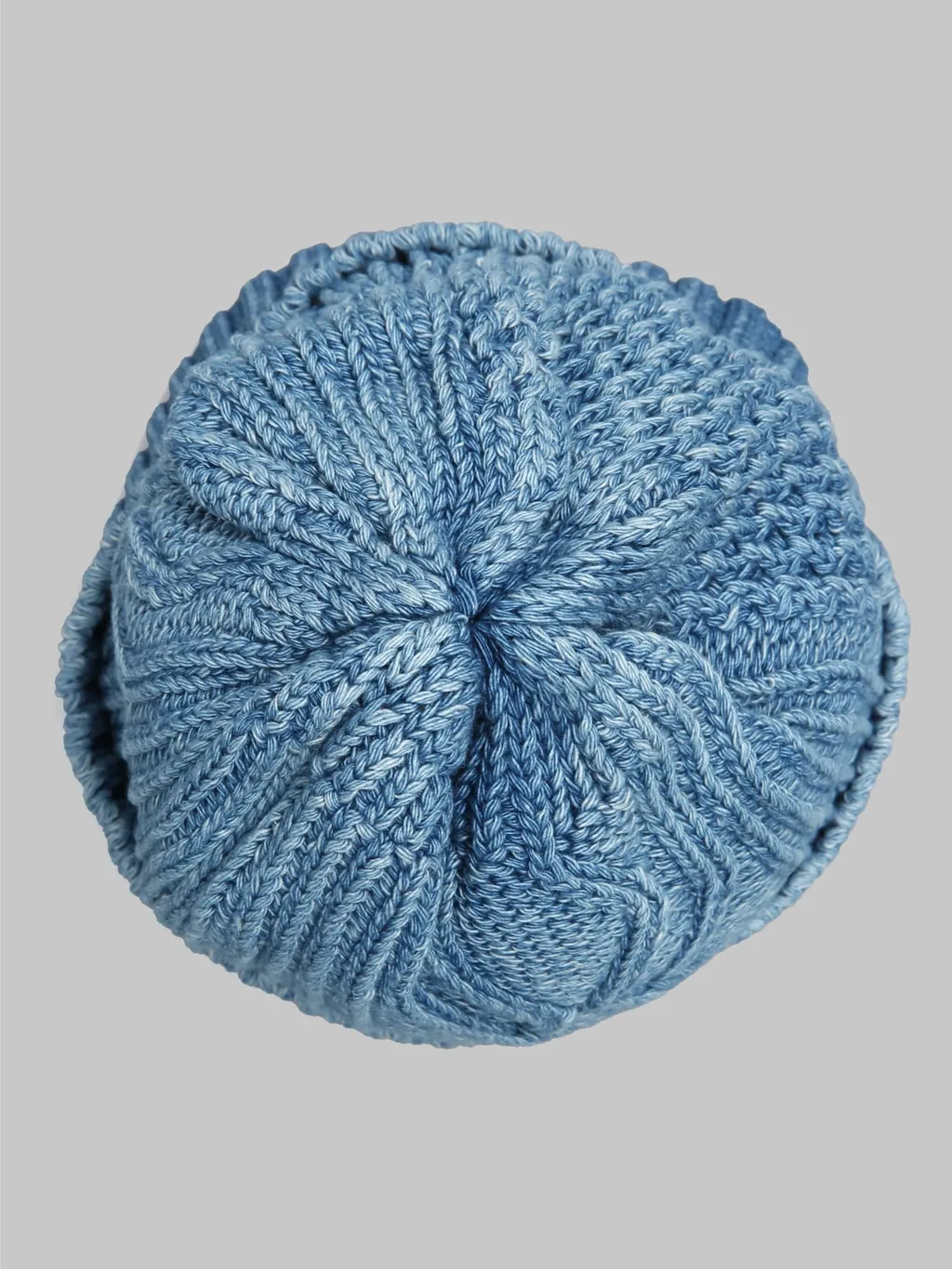 Rototo Aran Cable Indigo Watch Cap Light Denim