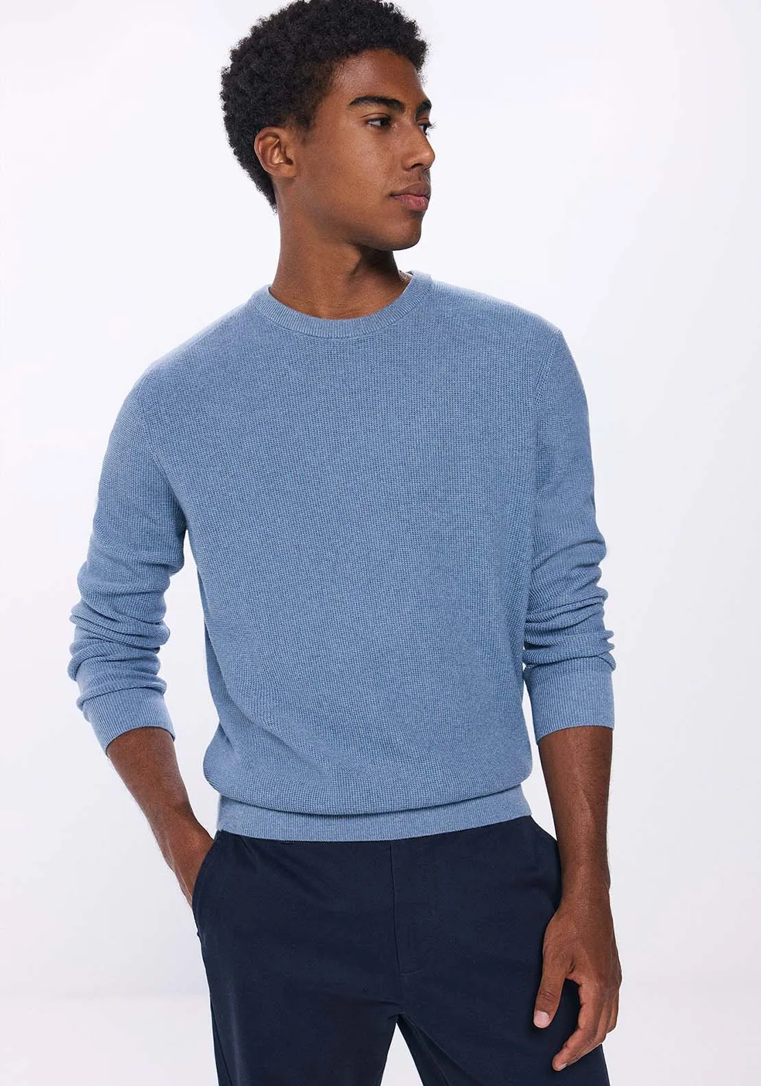 Round Neck Jumper - Blue