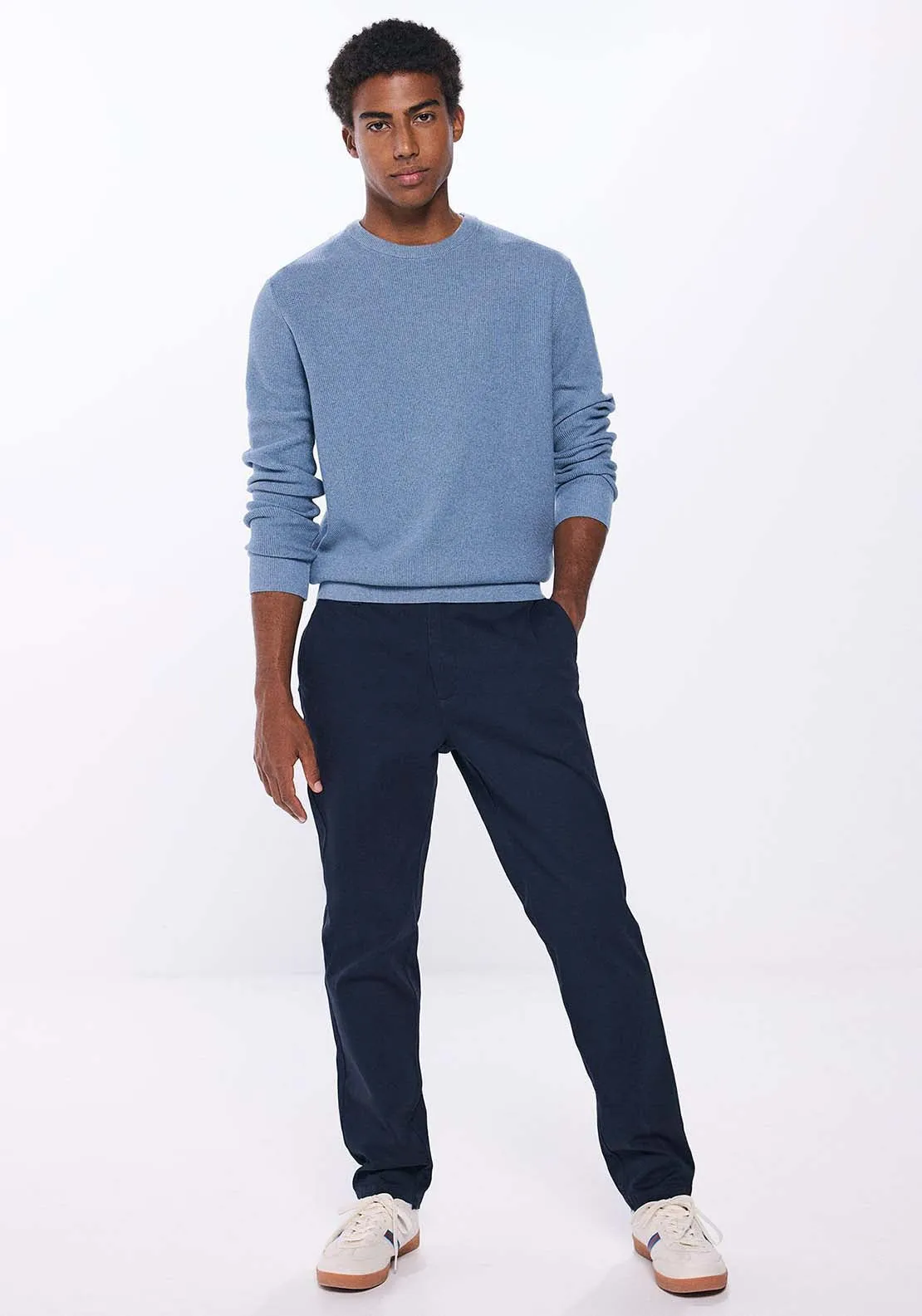 Round Neck Jumper - Blue