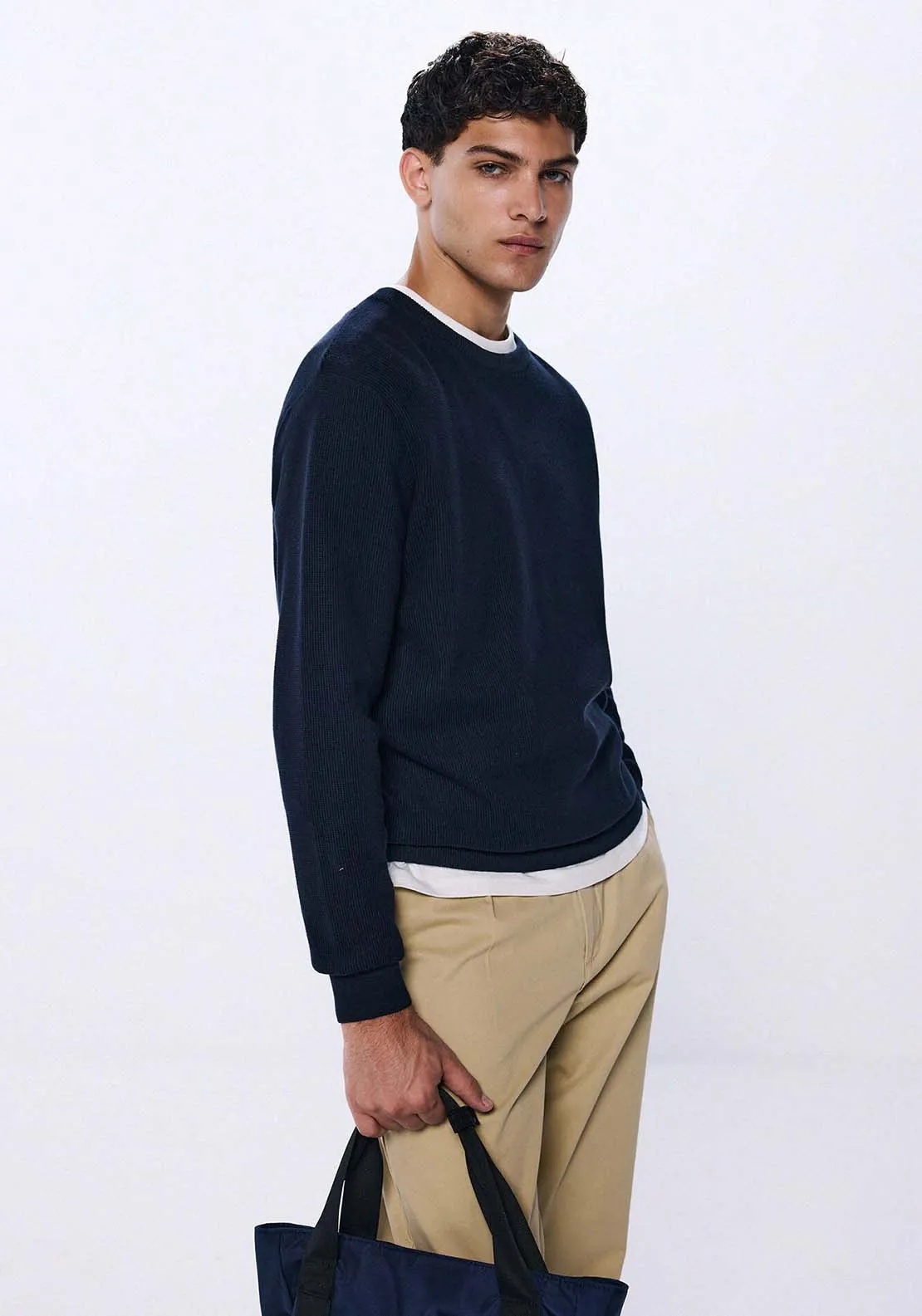 Round Neck Jumper - Navy