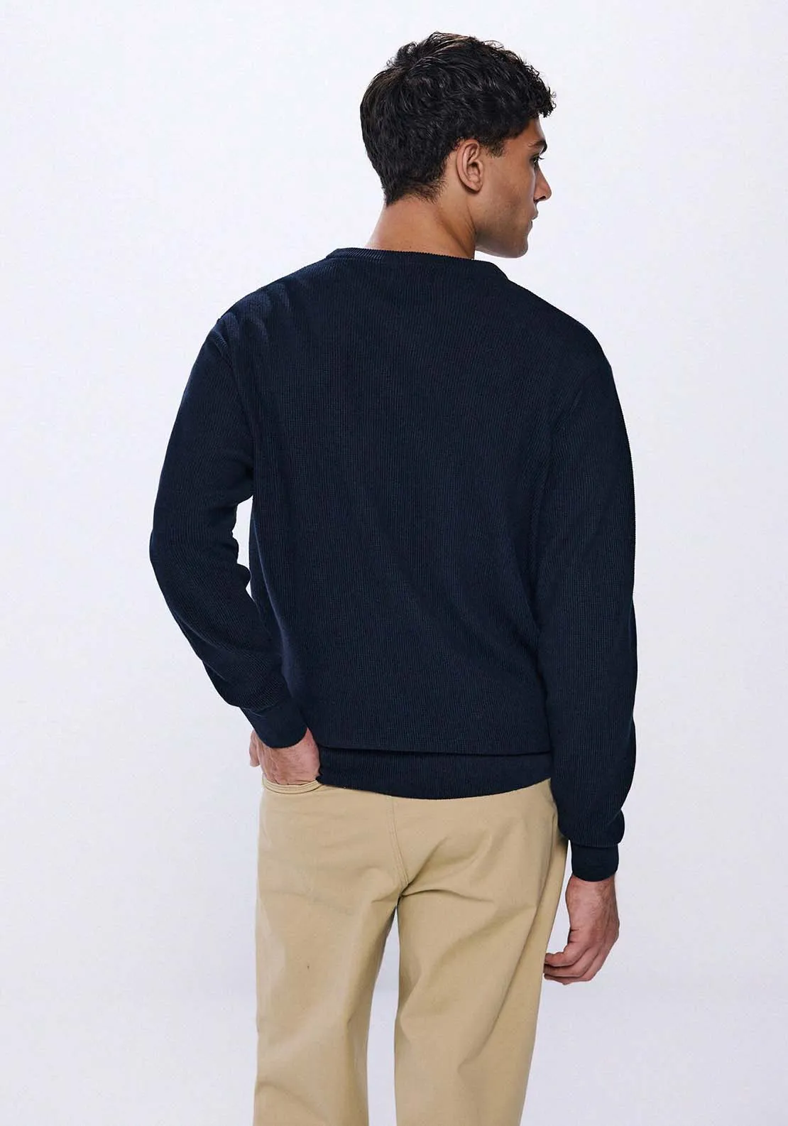 Round Neck Jumper - Navy