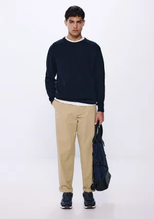 Round Neck Jumper - Navy