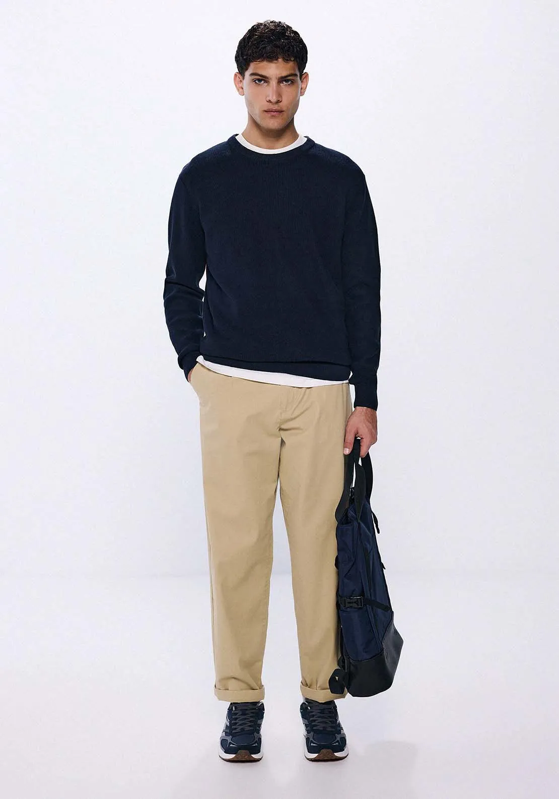 Round Neck Jumper - Navy