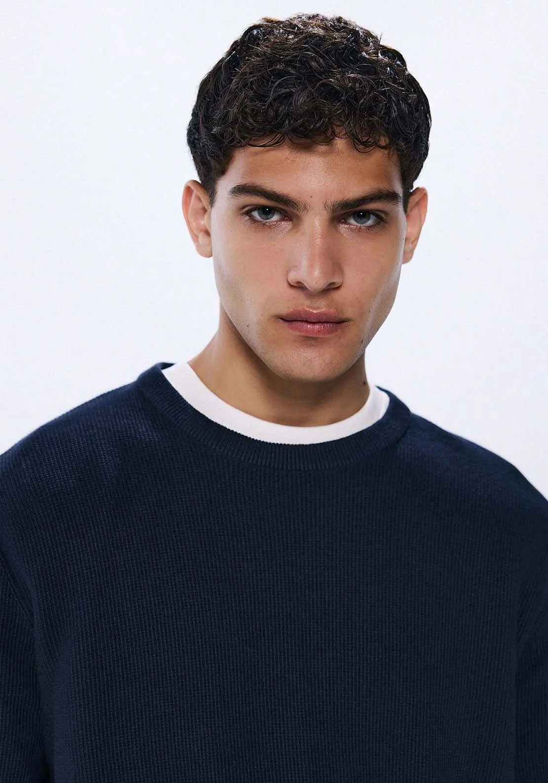 Round Neck Jumper - Navy