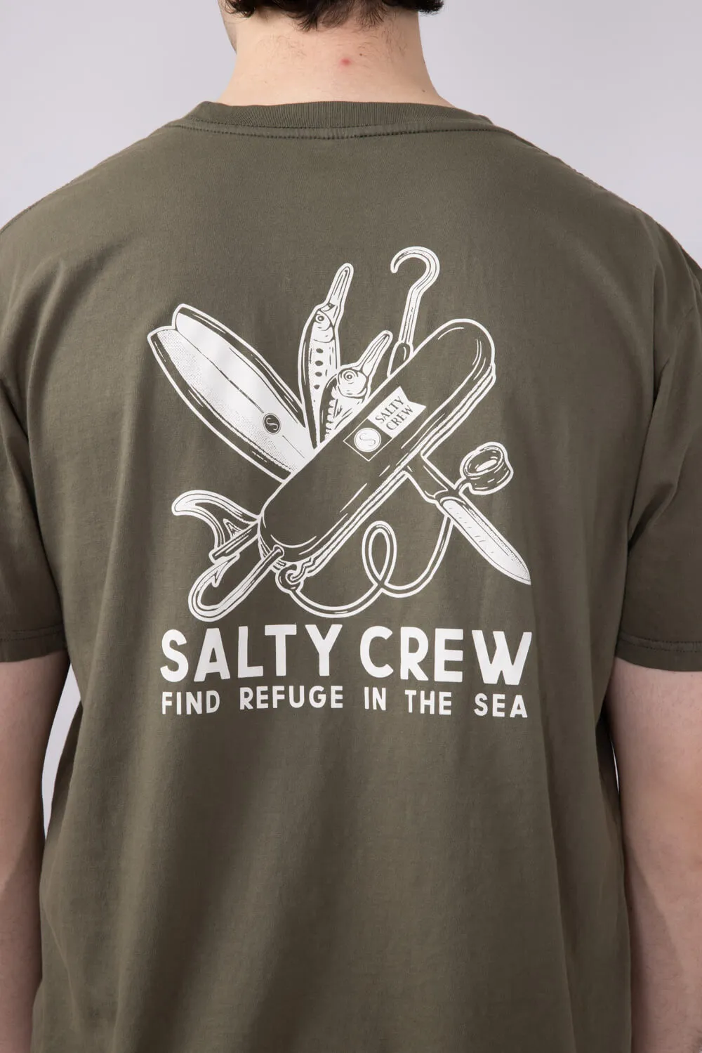 Salty Crew Pocket Knife T-Shirt for Men in Dusty Olive | 20035816-DUSTYOLIVE
