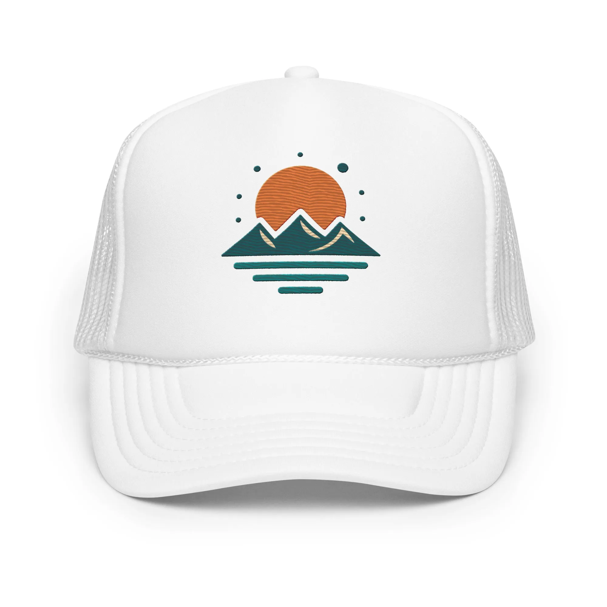Sea, Mountain, and Sun Foam Trucker Hat