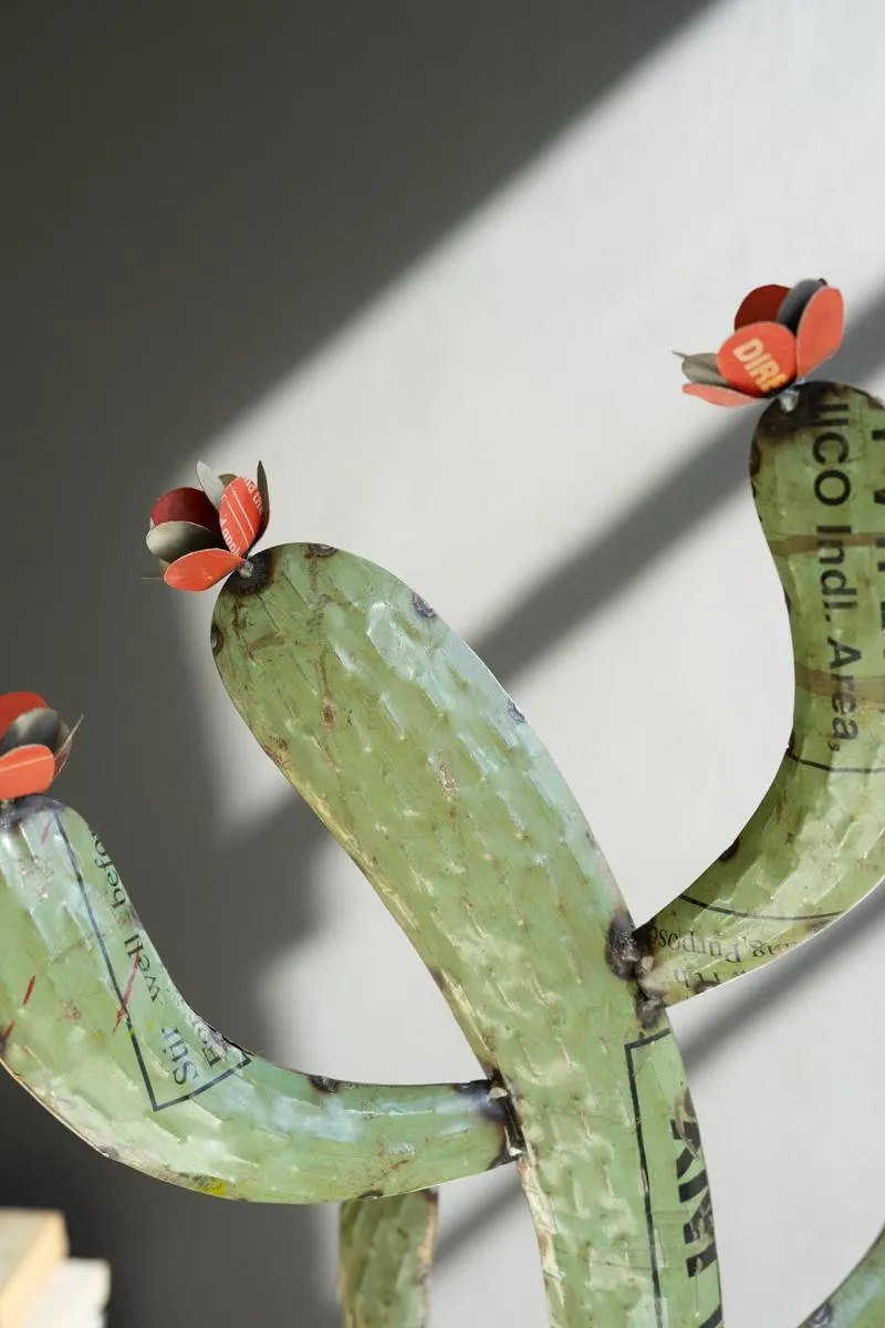 Set of 2 Recycled Iron Cactus