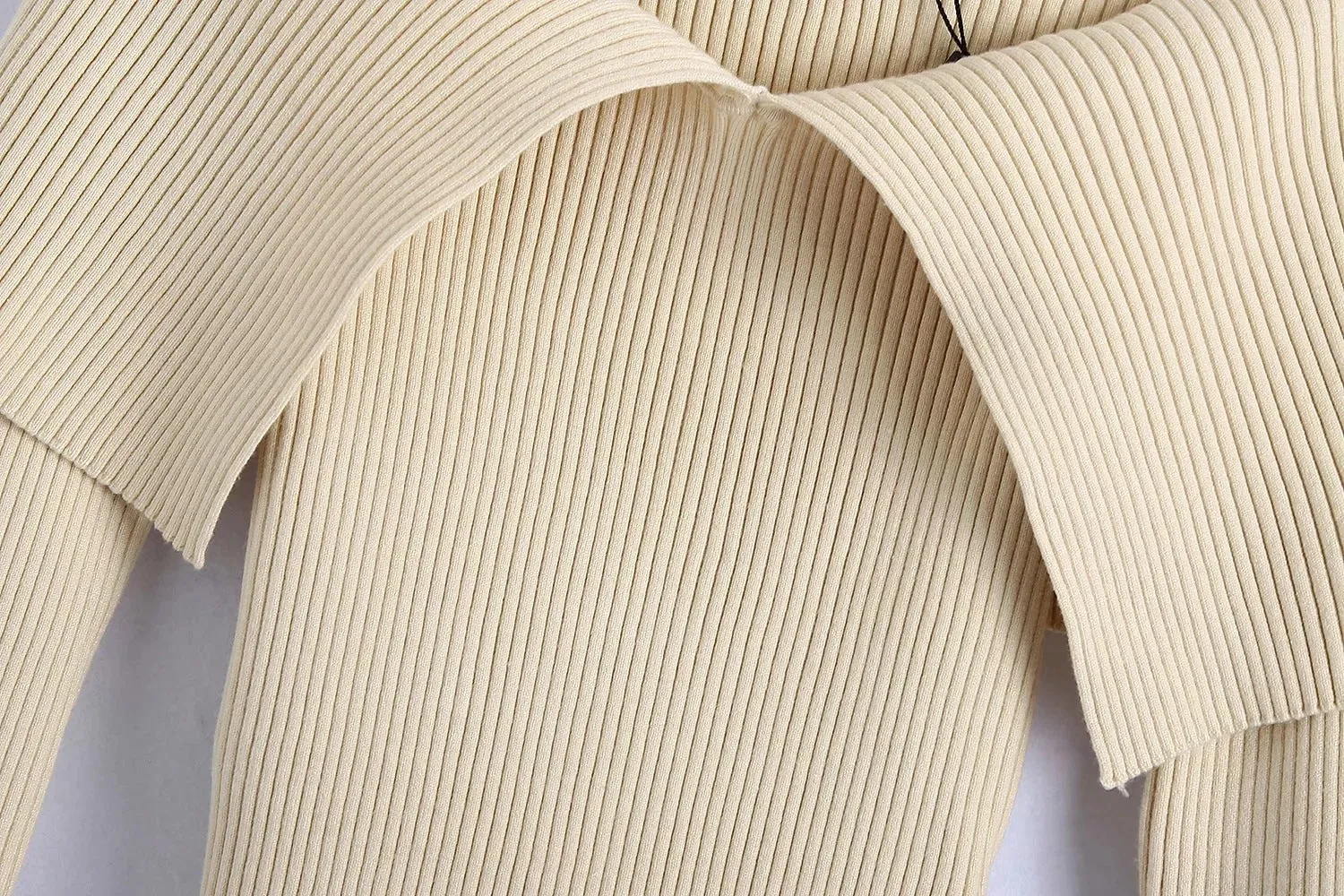 Sexy Pile Collar Off Shoulder Knit Sweater Blouse
