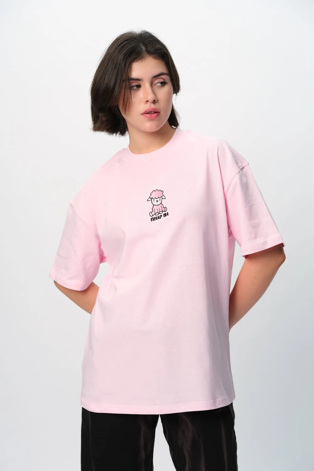 Sheep Me Embroidered Premium Oversized T-shirt