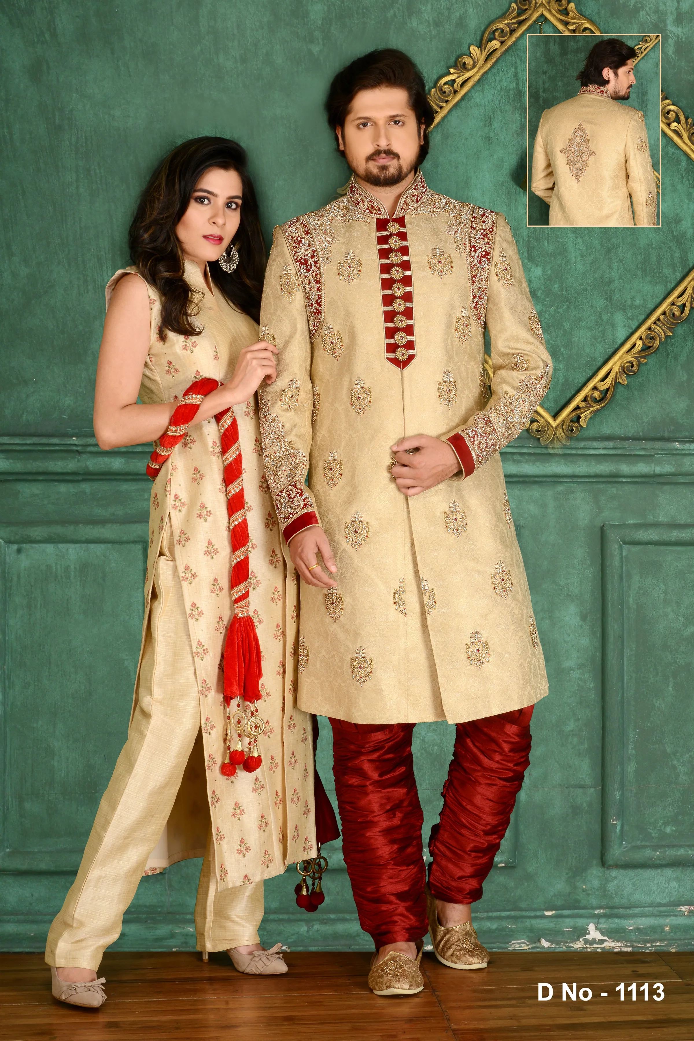 Sherwani (Custom Tailored) - (D.No.-1113)
