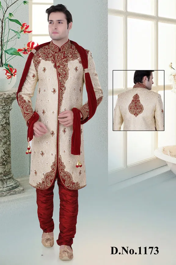 Sherwani (Custom Tailored) - (D.No.-1173)