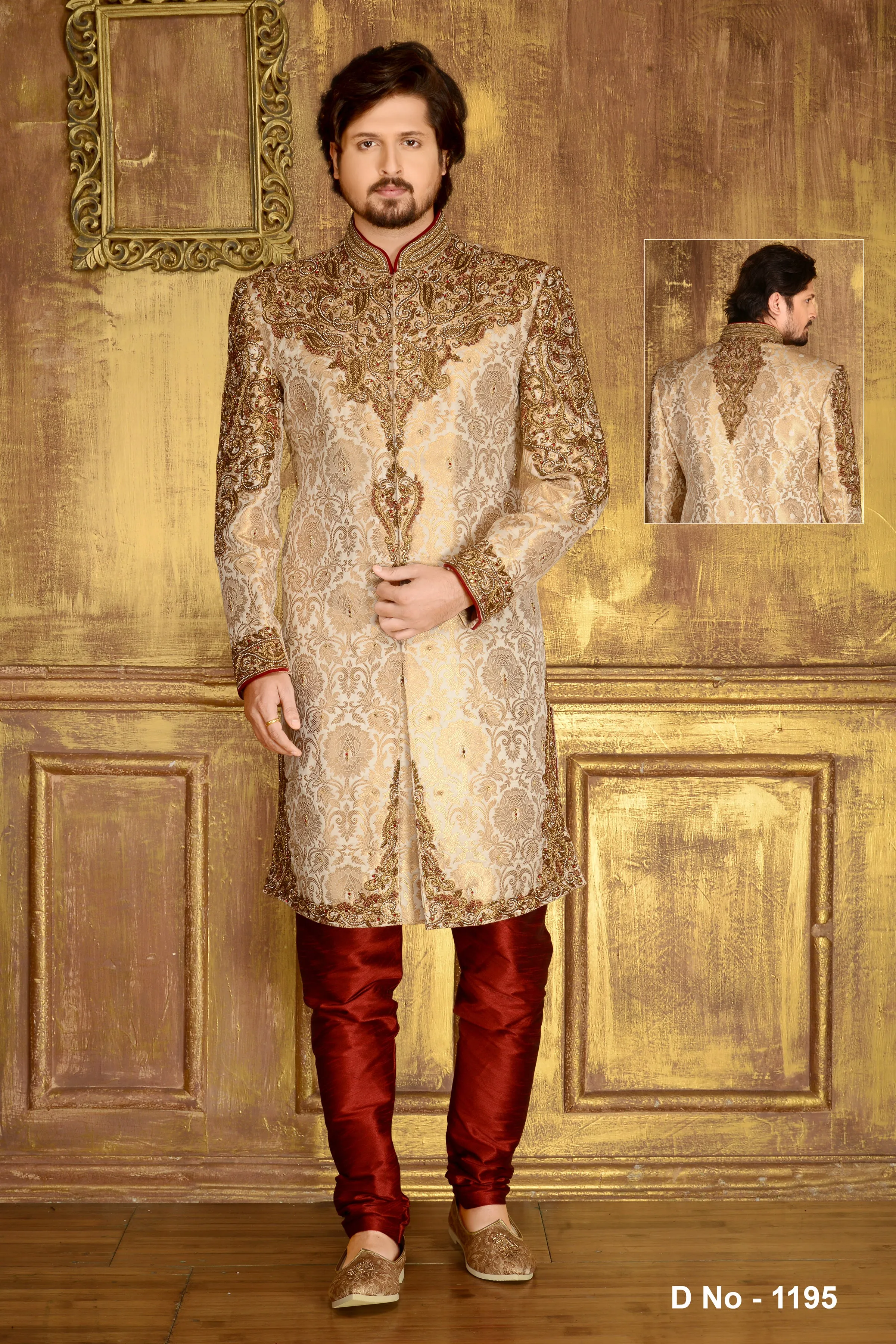 Sherwani (Custom Tailored) - (D.No.-1195)