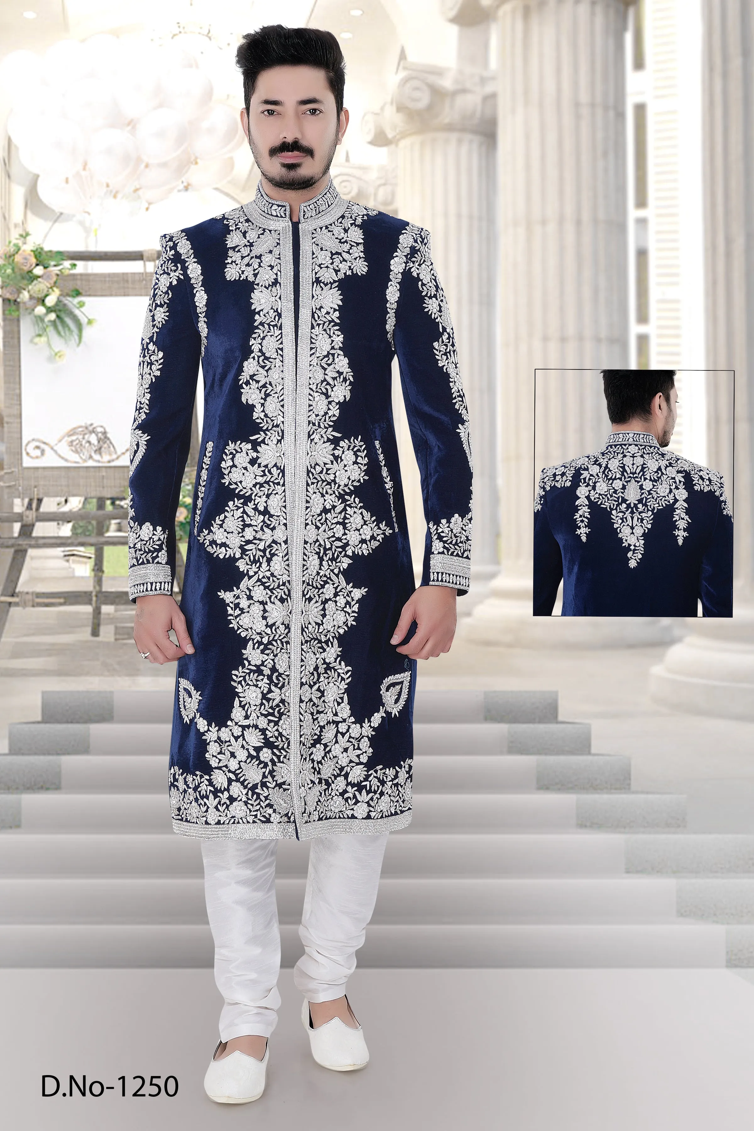 Sherwani (Custom Tailored) - (D.No.-1250)