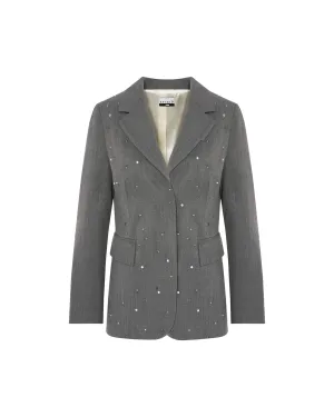 SINGLE-BREASTED BLAZER WITH RHINESTONES