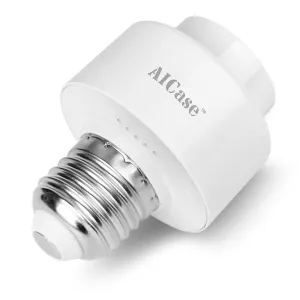 Smart Wifi E27 Light Socket, AICase Intelligent Wlan Home Remote control Light Lamp Bulb Holder Compatible with Alexa and Google Home-White