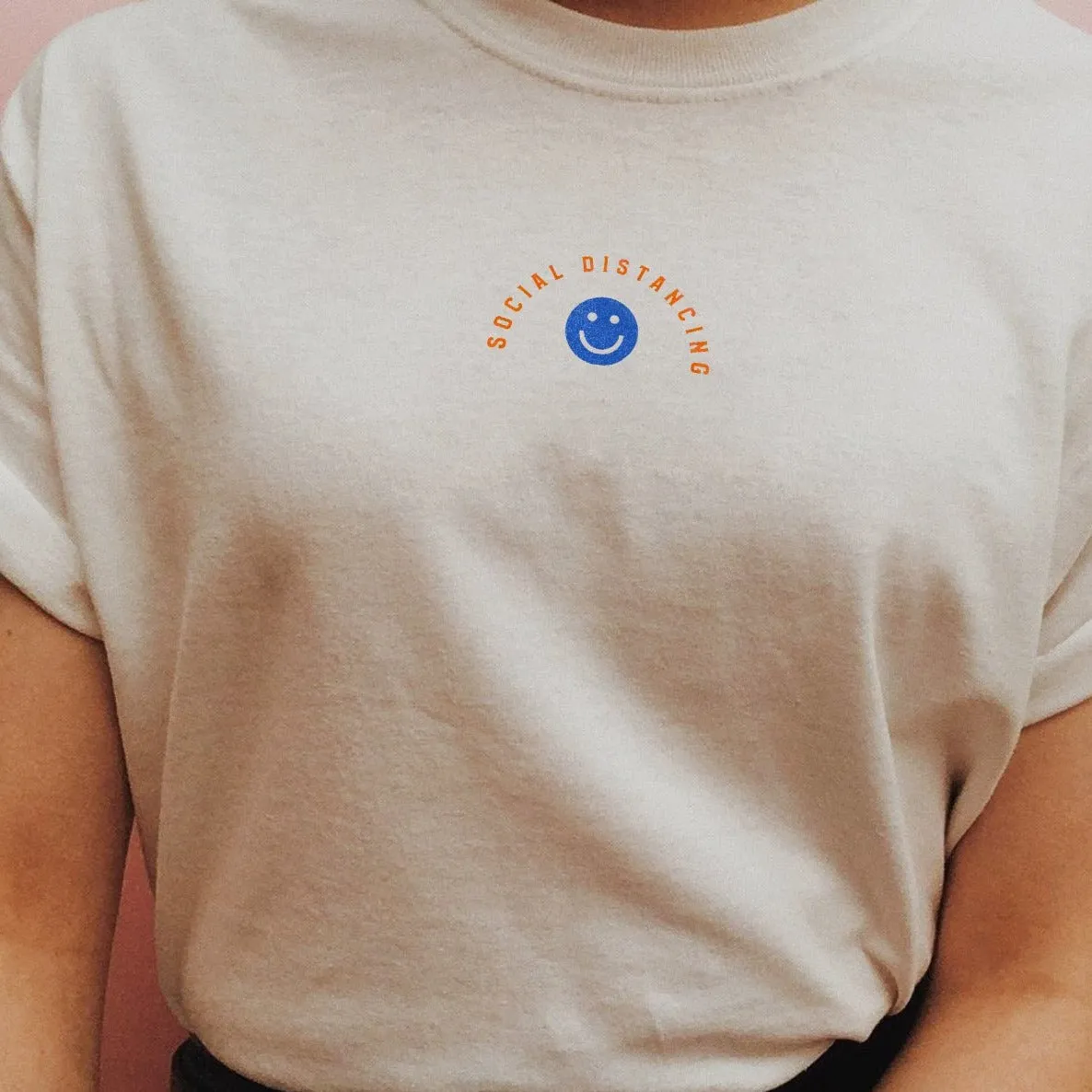 Social Distancing Retro Unisex Crew Neck Tee