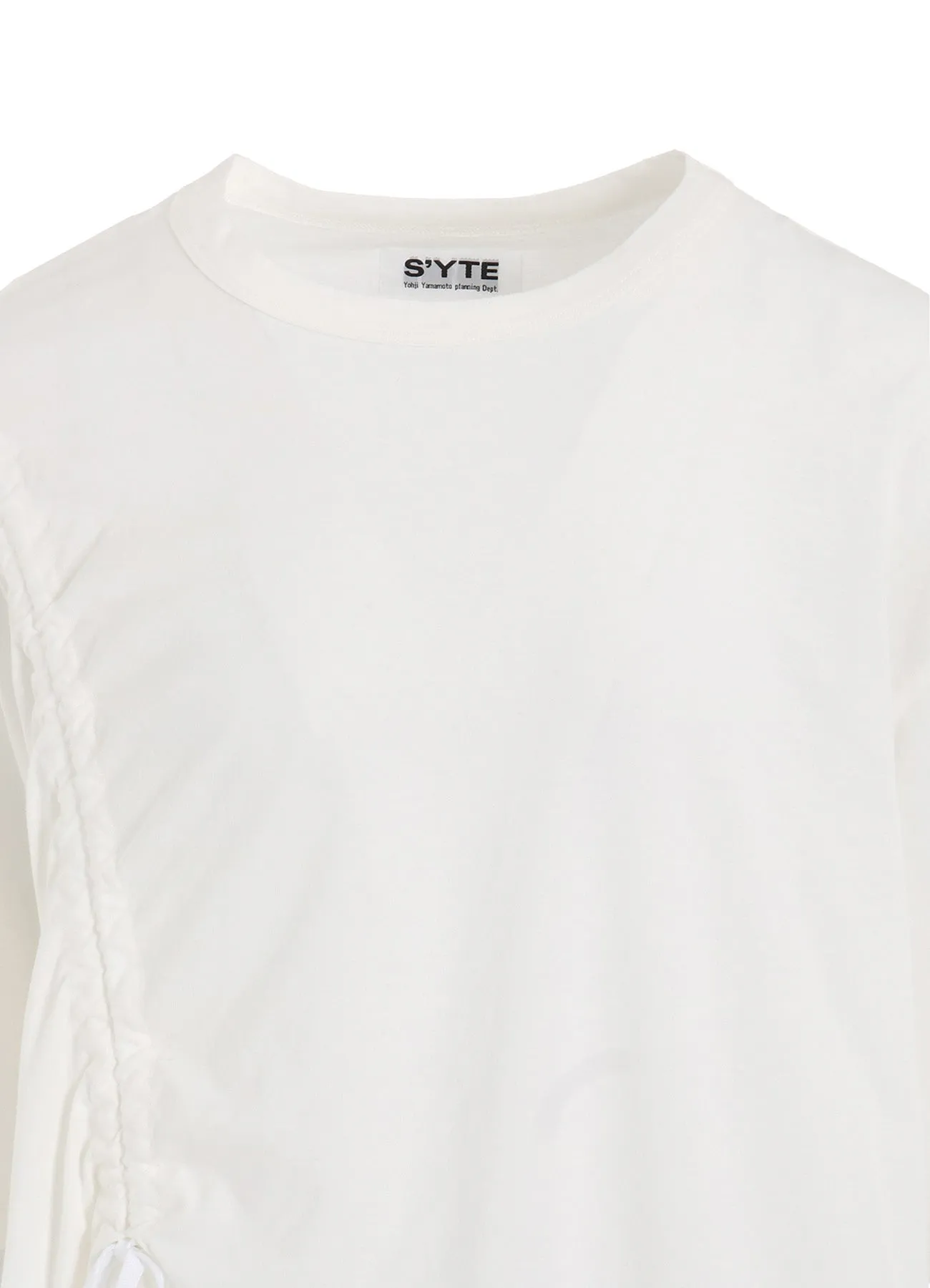 SOFT JERSEY T-SHIRT WITH GATHERED STRINGS