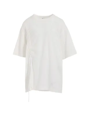 SOFT JERSEY T-SHIRT WITH GATHERED STRINGS