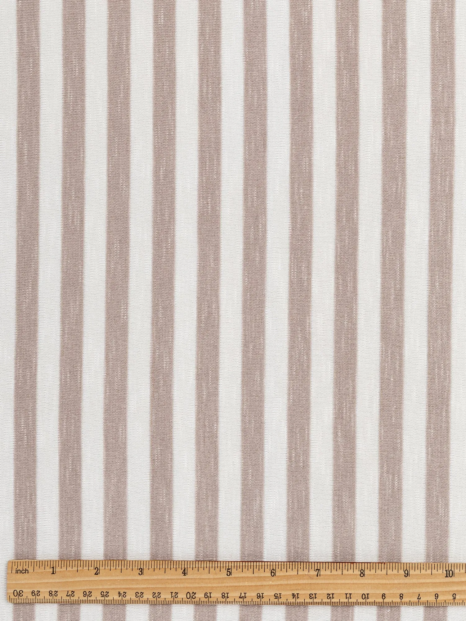 Soft Stripe Viscose Stretch Knit Deadstock - Beige   White - Swatch