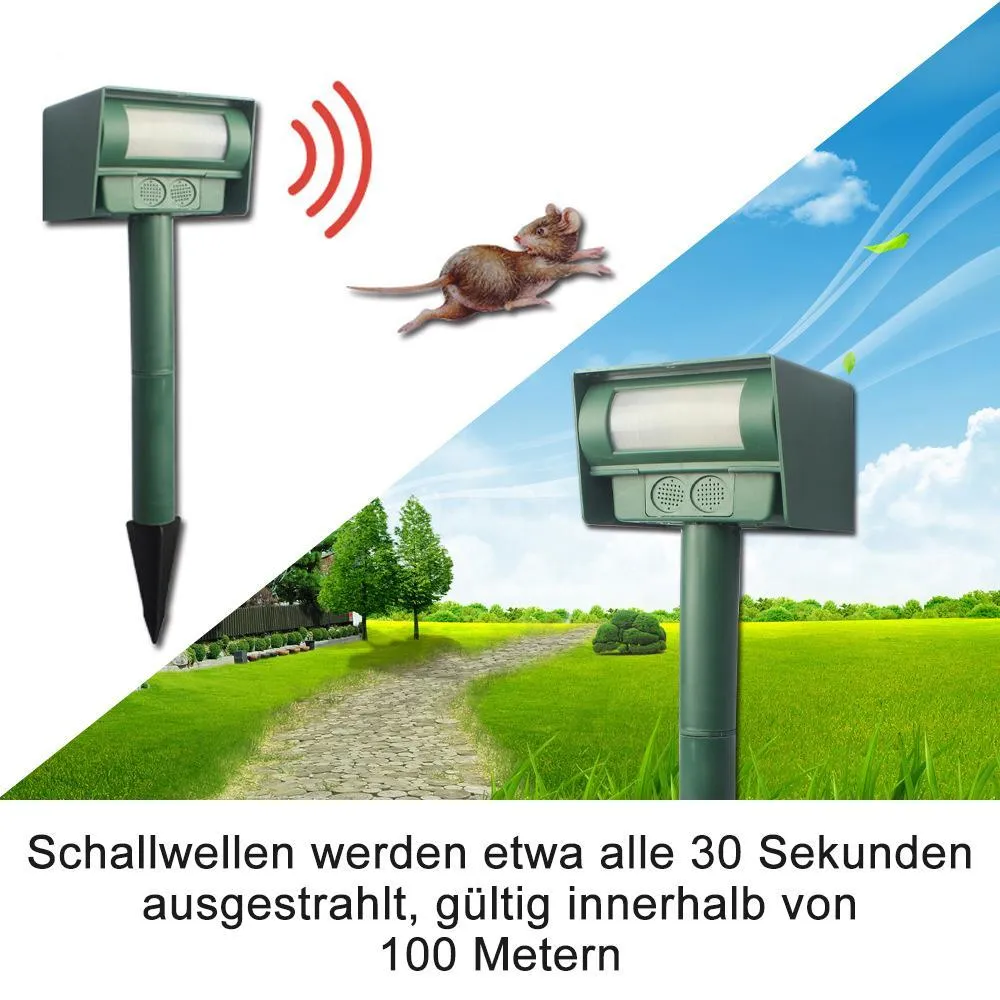 Solarbetriebener Ultraschall Schädlinge Mäuse Vertreiber