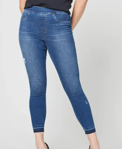 Spanx Distressed Ankle Skinny Jeans, Medium Wash