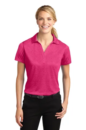 Sport-Tek Women's Heather Contender Polo. LST660 Pink Raspberry Heather