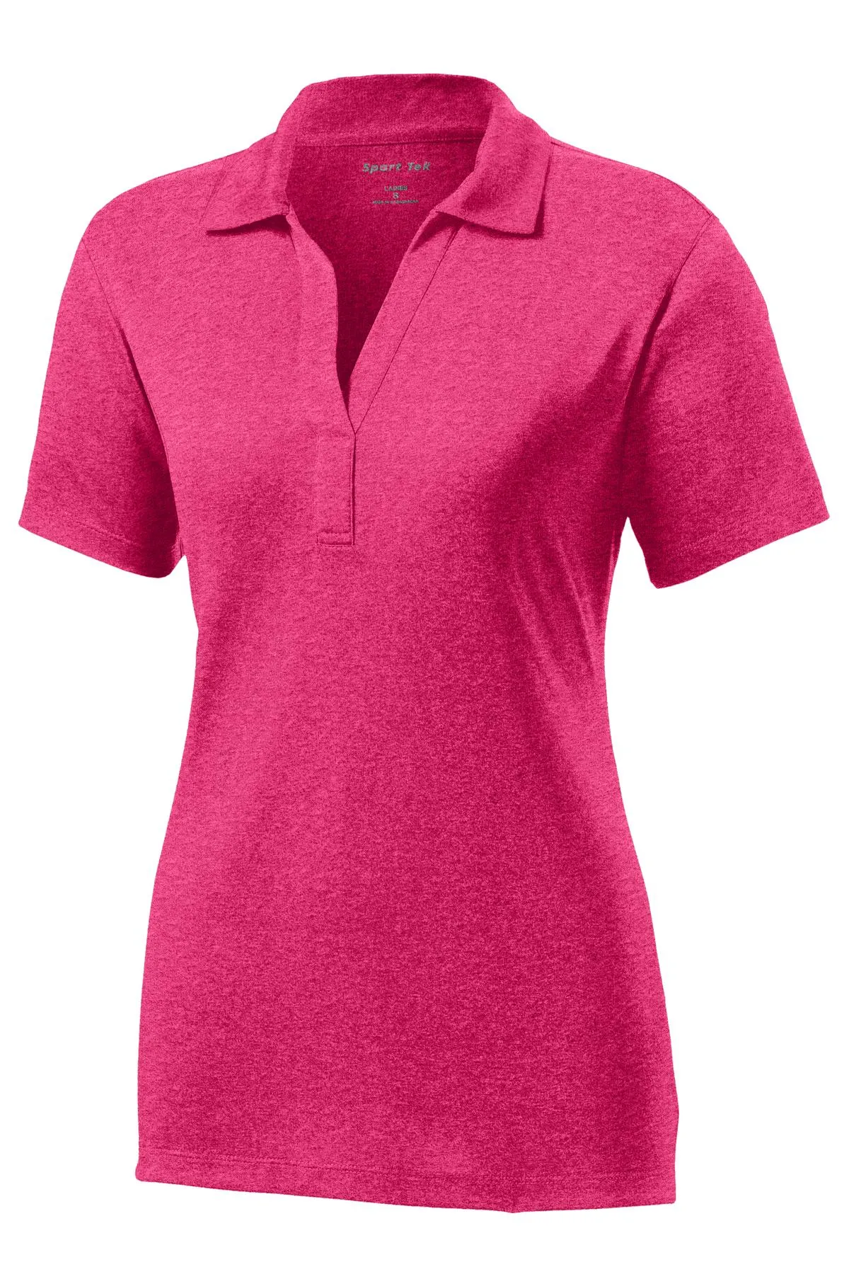 Sport-Tek Women's Heather Contender Polo. LST660 Pink Raspberry Heather