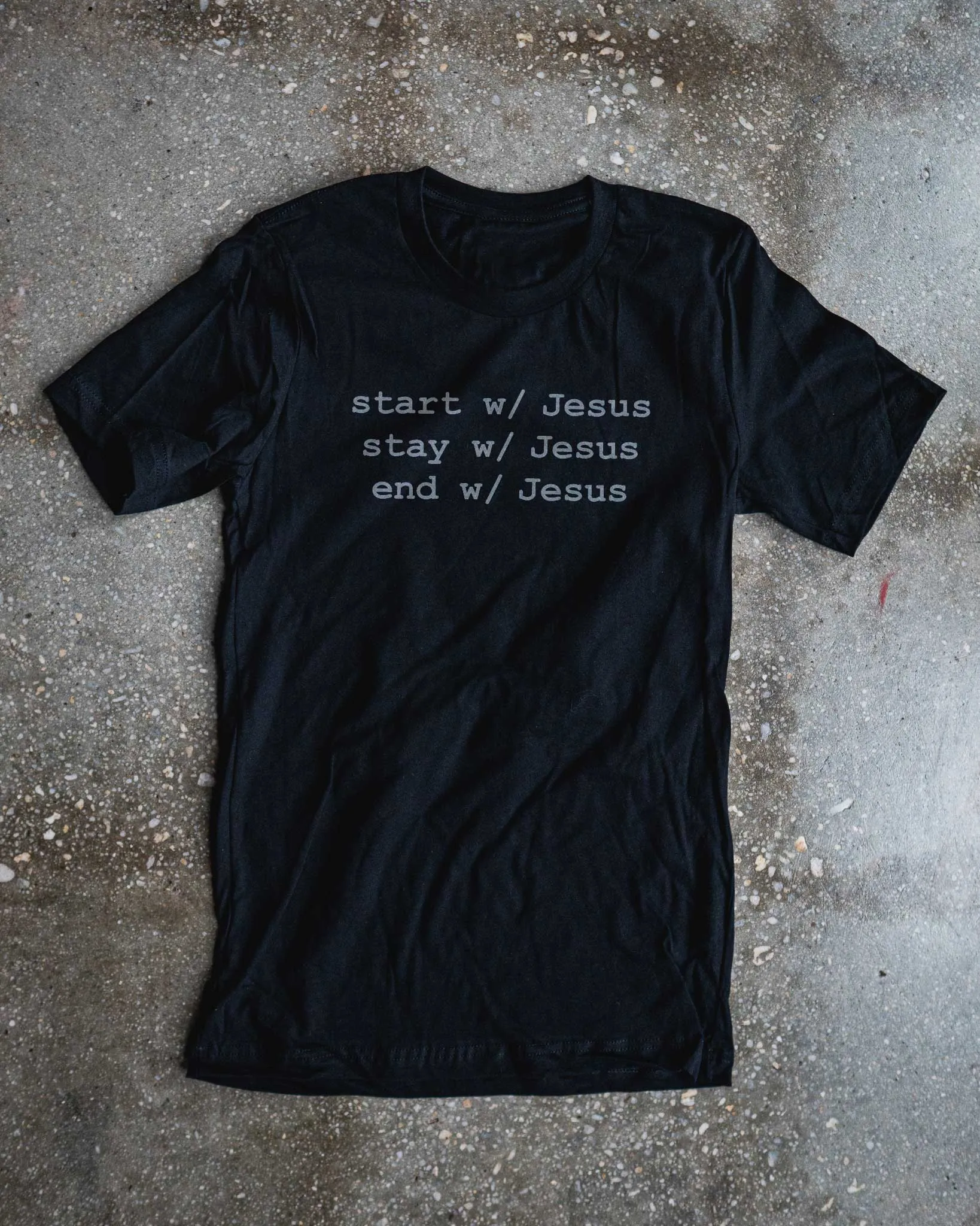 Start, Stay, End, w/ Jesus Adult Box T-Shirt