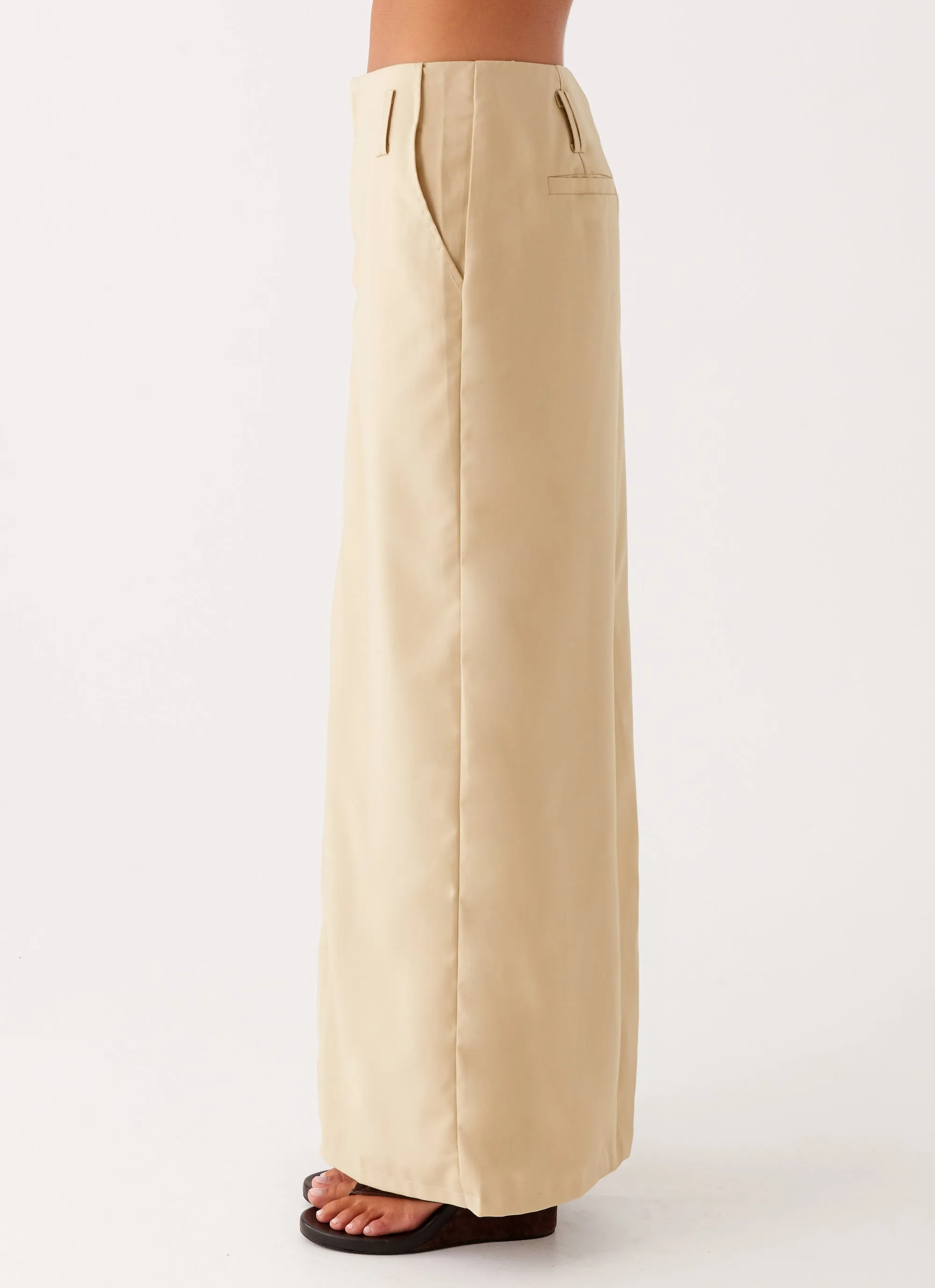 Stella Tailored Maxi Skirt - Beige