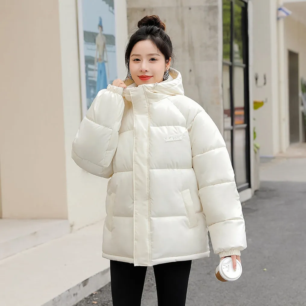 Stylish Relaxed-fit Full Zip Puffer Jacket for Women