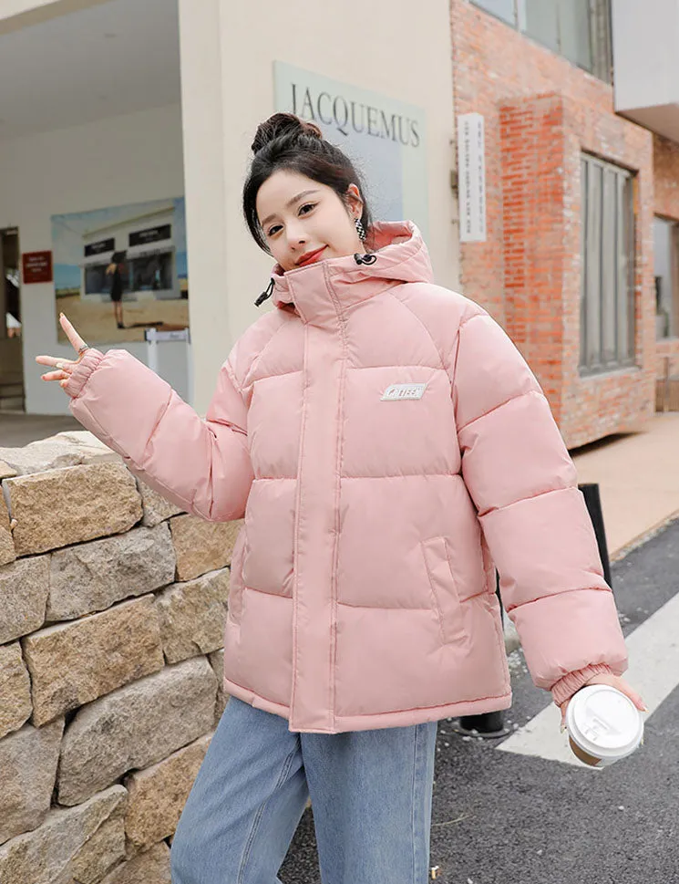 Stylish Relaxed-fit Full Zip Puffer Jacket for Women