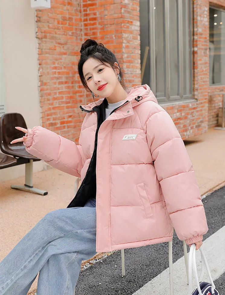 Stylish Relaxed-fit Full Zip Puffer Jacket for Women