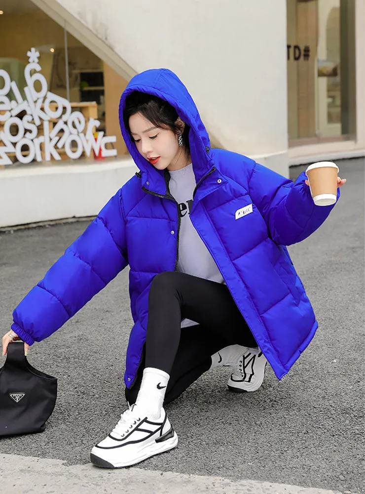 Stylish Relaxed-fit Full Zip Puffer Jacket for Women