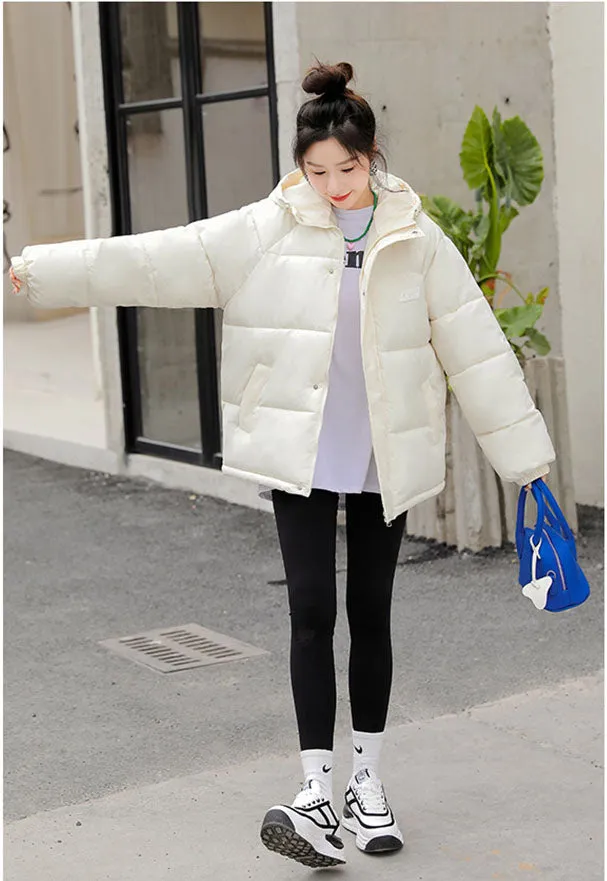 Stylish Relaxed-fit Full Zip Puffer Jacket for Women