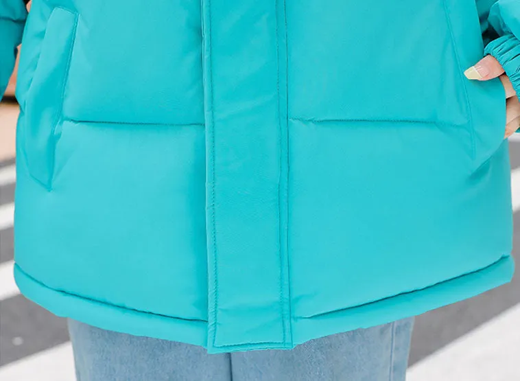 Stylish Relaxed-fit Full Zip Puffer Jacket for Women