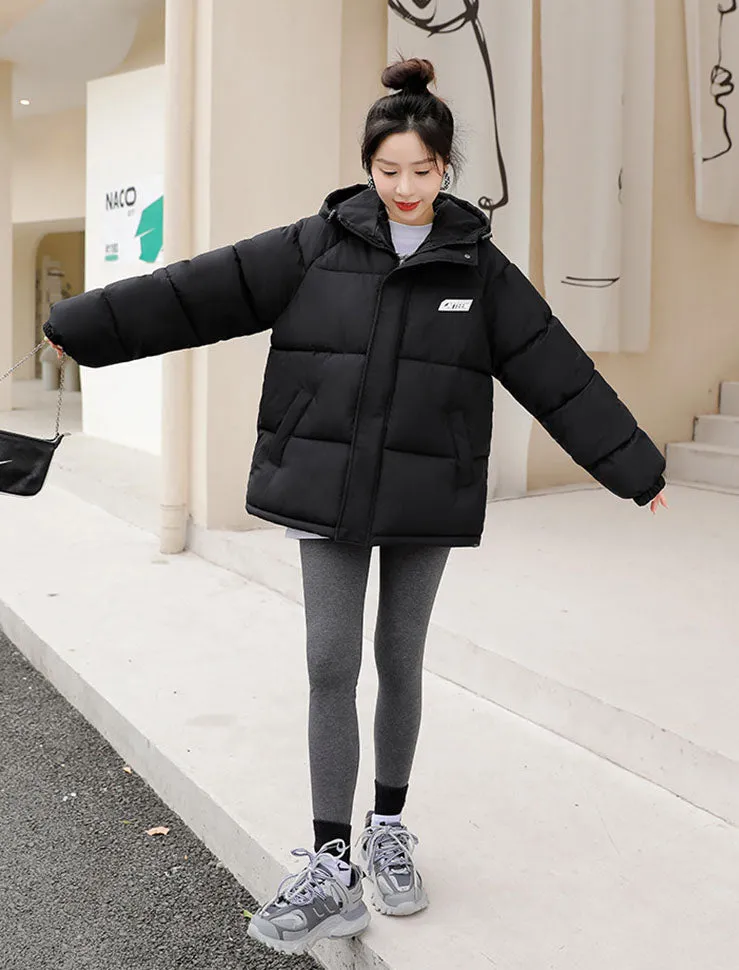 Stylish Relaxed-fit Full Zip Puffer Jacket for Women