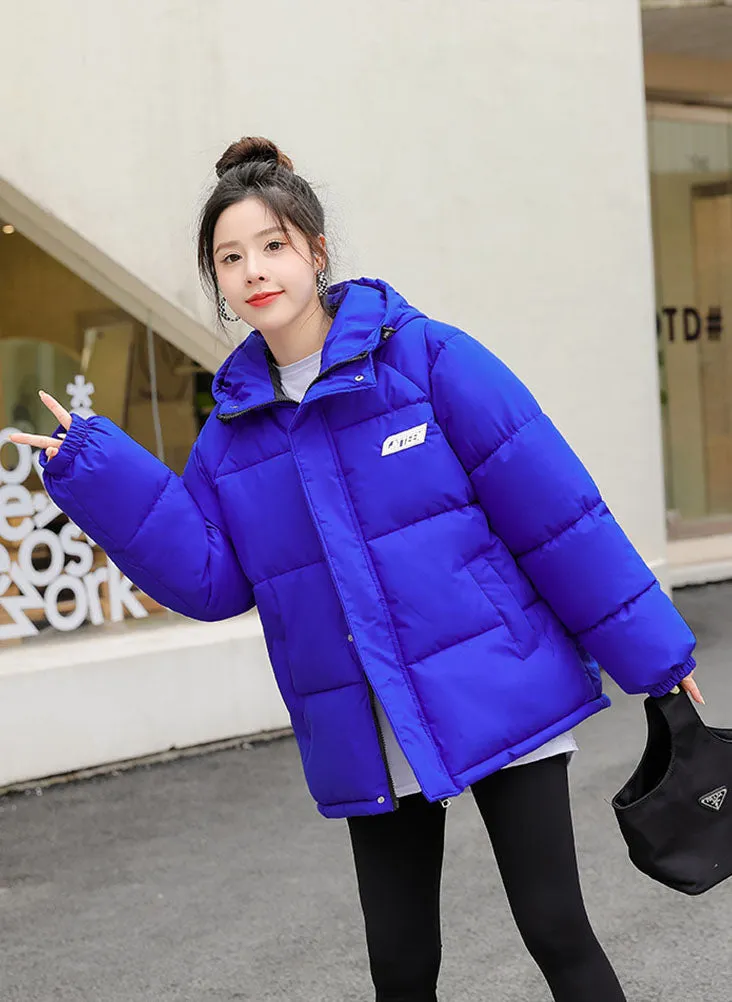 Stylish Relaxed-fit Full Zip Puffer Jacket for Women