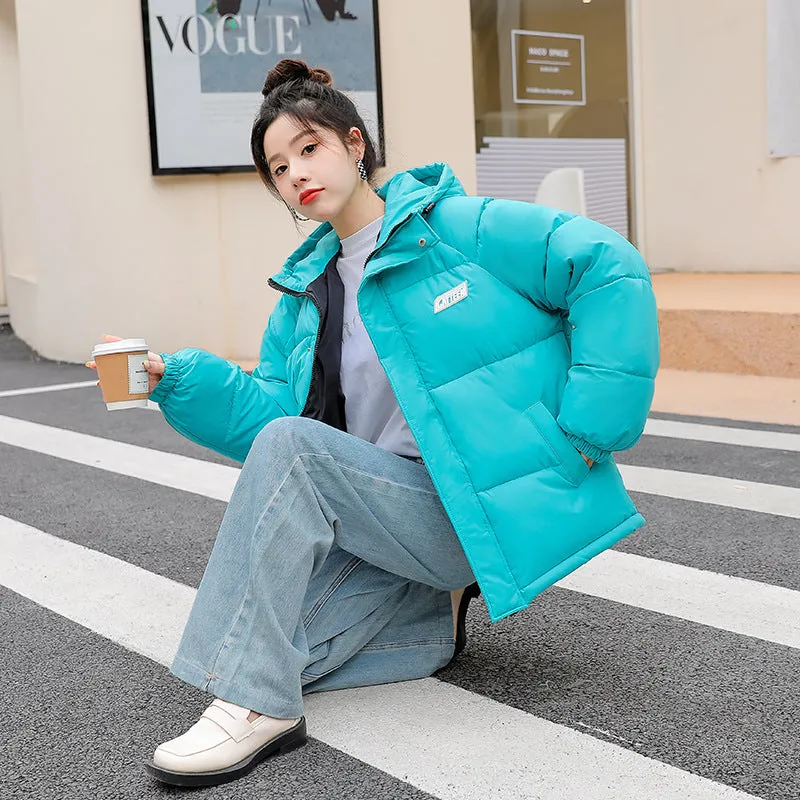 Stylish Relaxed-fit Full Zip Puffer Jacket for Women