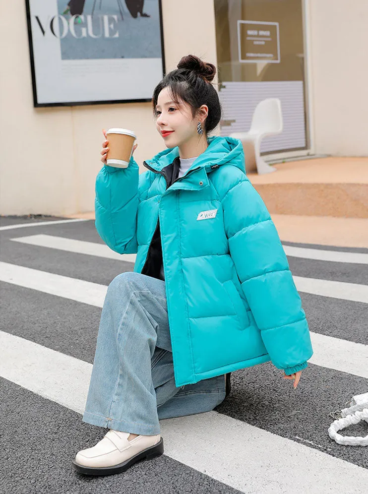 Stylish Relaxed-fit Full Zip Puffer Jacket for Women