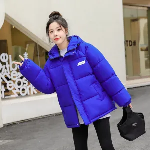 Stylish Relaxed-fit Full Zip Puffer Jacket for Women