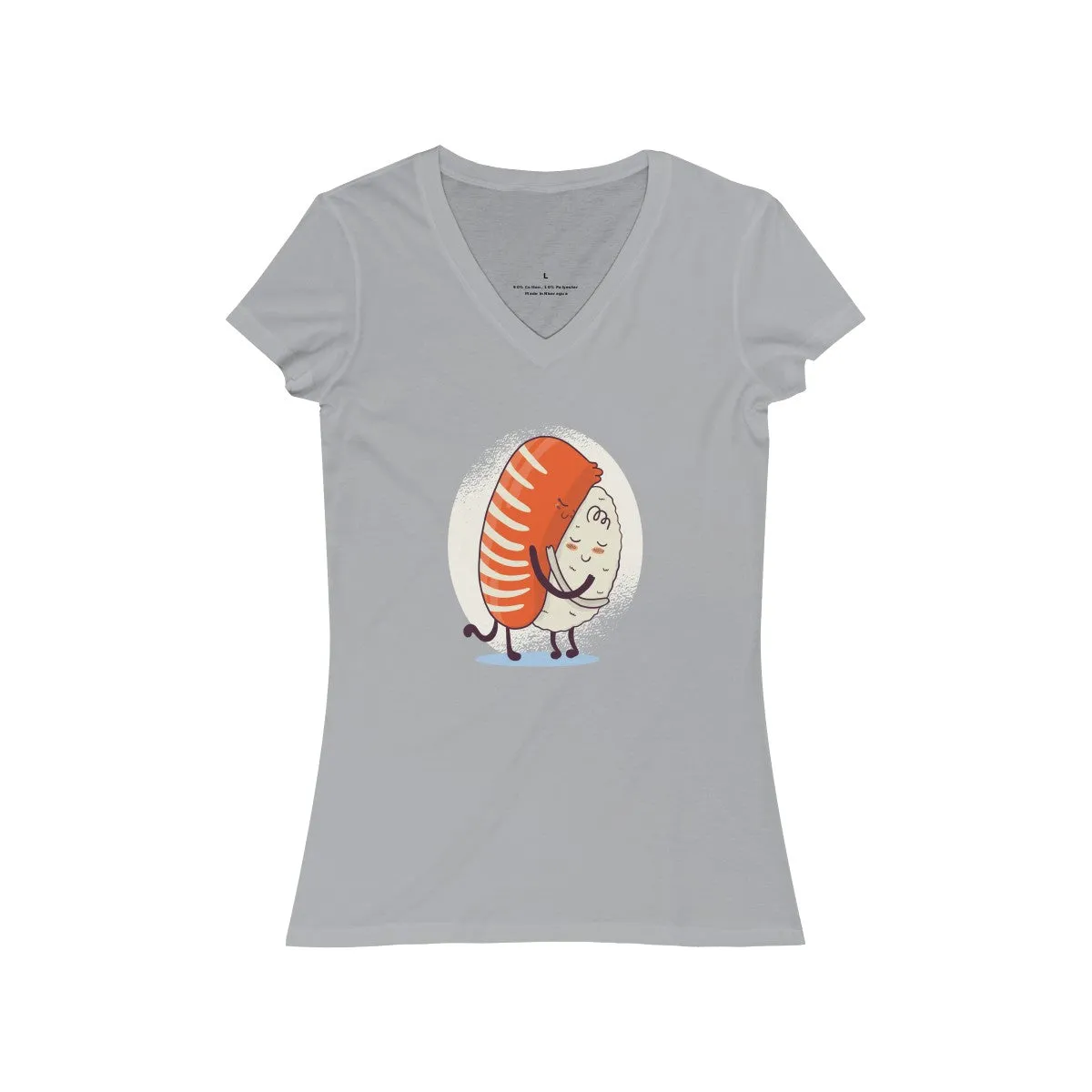 SUSHI HUG <br>women's jersey <br>short sleeve <br>V-neck tee