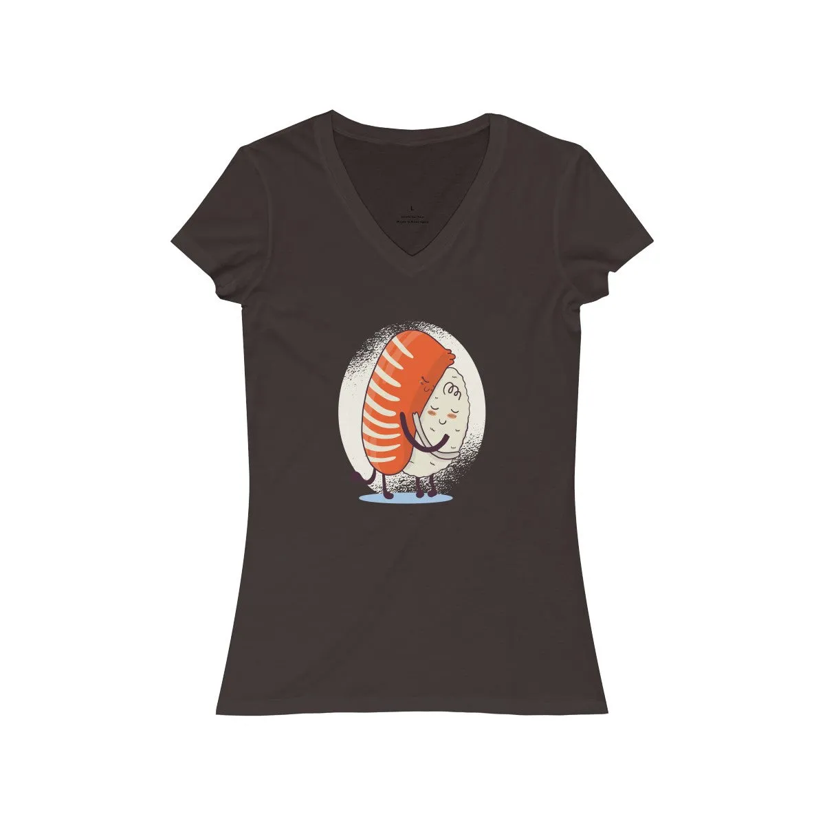 SUSHI HUG <br>women's jersey <br>short sleeve <br>V-neck tee