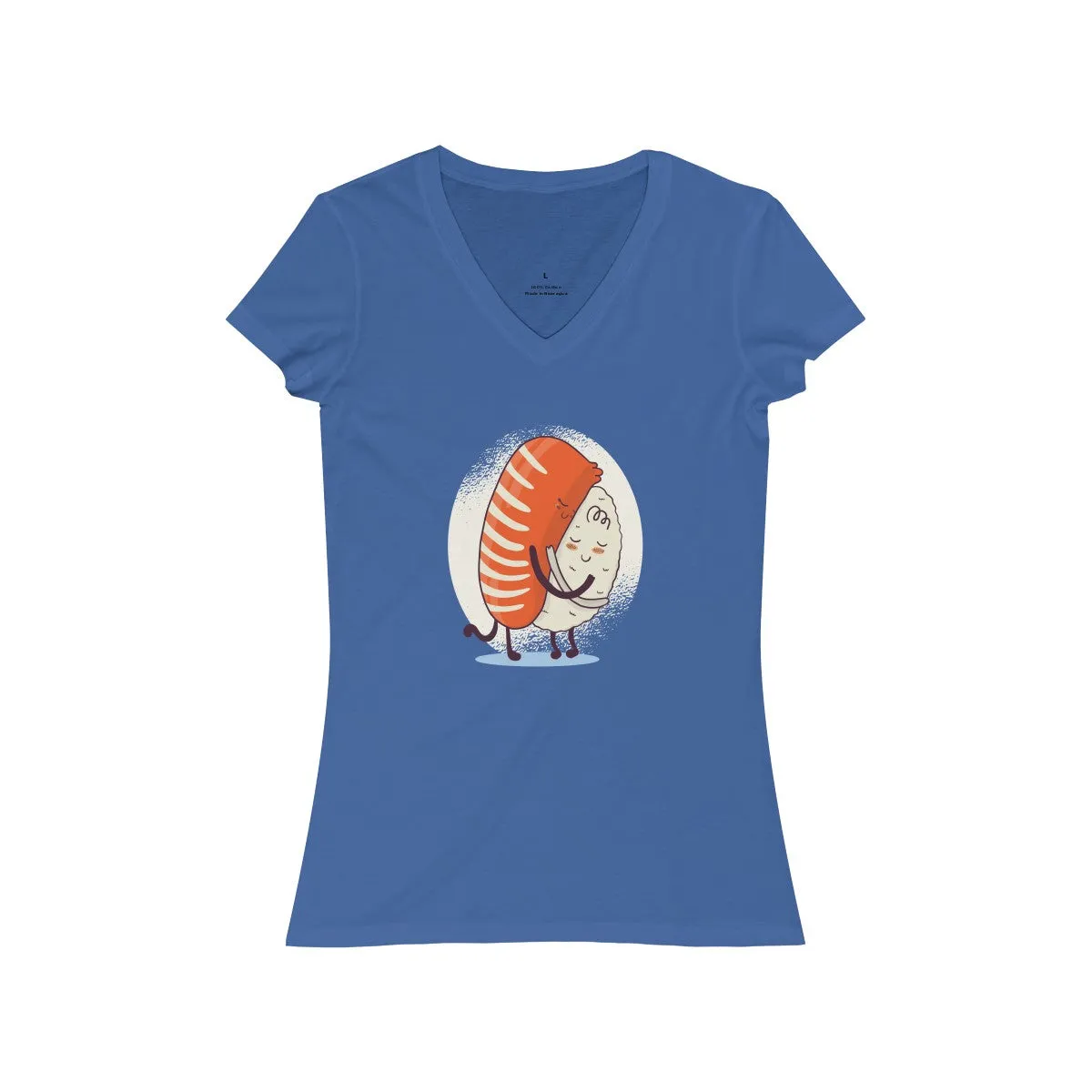 SUSHI HUG <br>women's jersey <br>short sleeve <br>V-neck tee